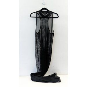 Black mesh maxi dress